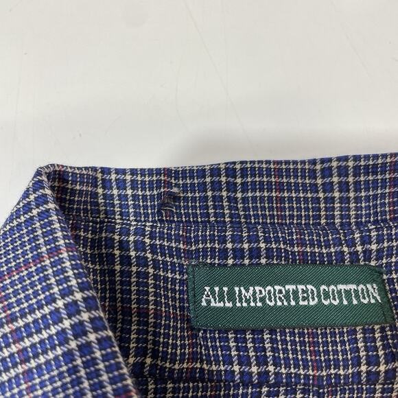 VTG Gitman Bros Nordstrom Men's 16 35 Lg Blue Plaid Button Made in USA - Picture 5 of 9